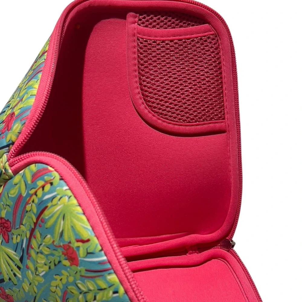 Lilly Pulitzer‎ Tablet Case Padded Zip Floral Pink Green Print Tech Sleeve 11 In